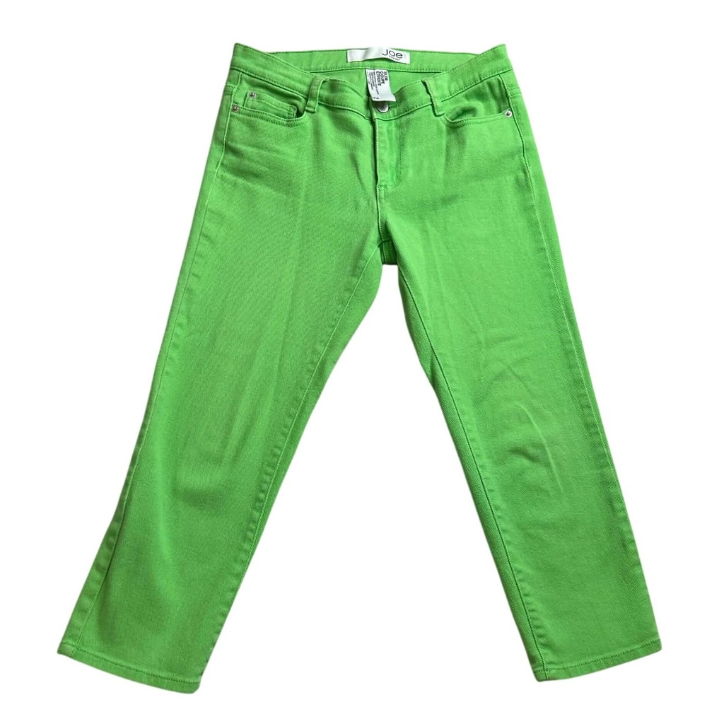 Joe Fresh Slim Leg Jeans Lime Green Mid Rise Stretch Denim Pants Size 2